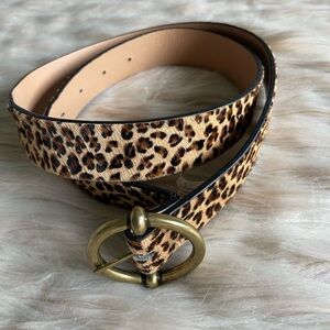 Free People Leopard Print Calf Hair Belt